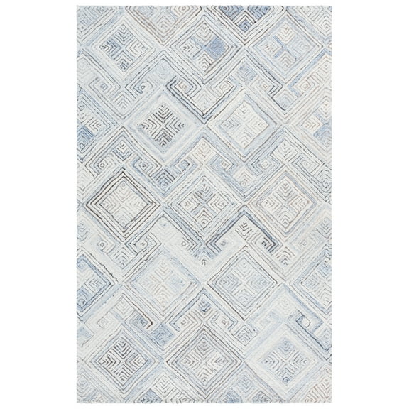 SAFAVIEH Micro-Loop Gayle Geometric Area Rug, Natural/Grey, 4' x 6'
