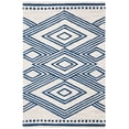 thumbnail image 1 of SAFAVIEH Micro-Loop Glenda Geometric Aztec Wool Area Rug, Ivory/Navy, 4' x 6', 1 of 4