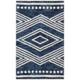 thumbnail image 1 of SAFAVIEH Micro-Loop Glenda Aztec Wool Area Rug, Navy/Ivory, 2'6" x 5', 1 of 10