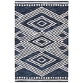 thumbnail image 1 of SAFAVIEH Micro-Loop Glenda Geometric Aztec Wool Area Rug, Navy/Ivory, 4' x 6', 1 of 4
