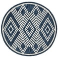 thumbnail image 1 of SAFAVIEH Micro-Loop Glenda Aztec Wool Area Rug, Navy/Ivory, 5' x 5' Round, 1 of 10