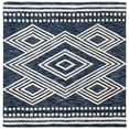 thumbnail image 1 of SAFAVIEH Micro-Loop Glenda Geometric Aztec Wool Area Rug, Navy/Ivory, 5' x 5' Square, 1 of 4