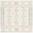 thumbnail image 1 of SAFAVIEH Micro-Loop Grosvenor Medallion Area Rug, Ivory/Blue, 6' x 6' Square, 1 of 8
