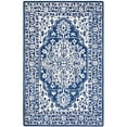 thumbnail image 1 of SAFAVIEH Micro-Loop Hailey Medallion Area Rug, Navy/Ivory, 8' x 10', 1 of 9