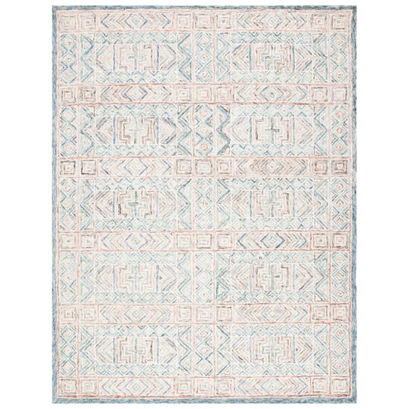 SAFAVIEH Micro-Loop Handan Southwestern Area Rug, Blue/Green, 8' x 10'