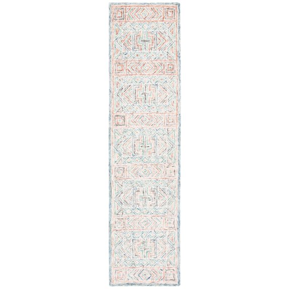 SAFAVIEH Micro-Loop Handan Southwestern Runner Rug, Blue/Green, 2'3" x 9'