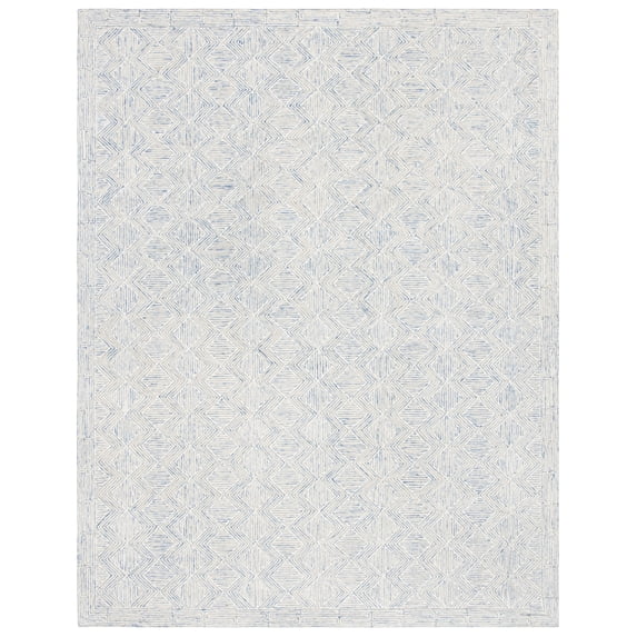 SAFAVIEH Micro-Loop Herbert Geometric Area Rug, Blue/Ivory, 6' x 9'
