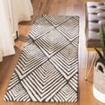 thumbnail image 1 of SAFAVIEH Micro-Loop Horatio Diamond Trellis Wool Runner Rug, Charcoal/Ivory, 2'6" x 9', 1 of 7