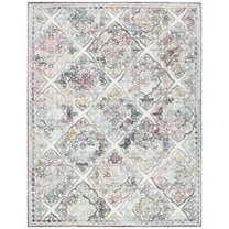 SAFAVIEH Micro-Loop Hudson Medallion Area Rug, Grey/Ivory, 8' x 10'