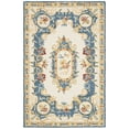 thumbnail image 1 of SAFAVIEH Micro-Loop Ibrahim Floral Bordered Wool Area Rug, Cream/Blue, 2'6" x 4', 1 of 6