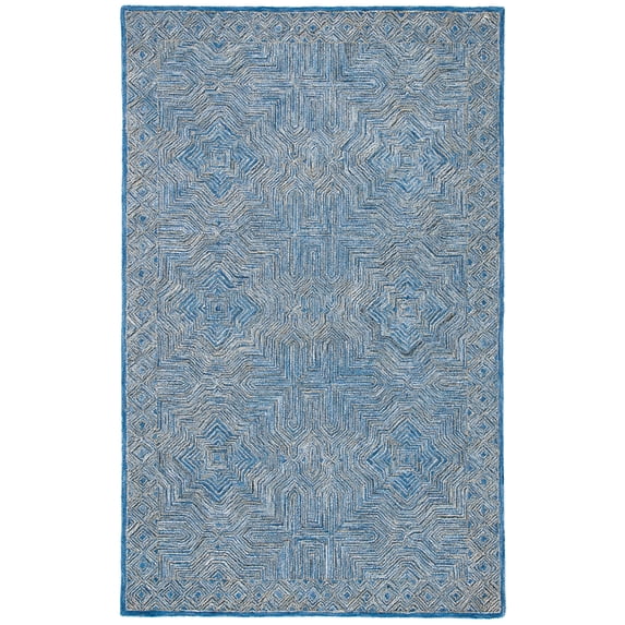 SAFAVIEH Micro-Loop Jacqueline Medallion Area Rug, Blue, 5' x 8'