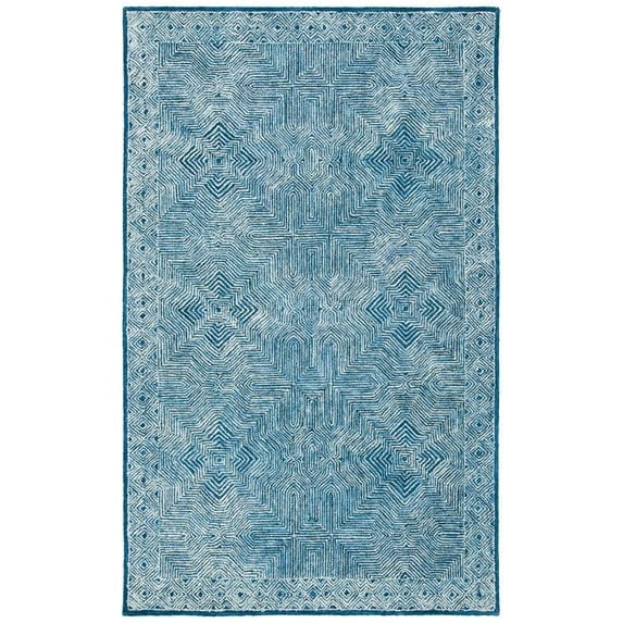SAFAVIEH Micro-Loop Jacqueline Medallion Area Rug, Navy, 4' x 6'