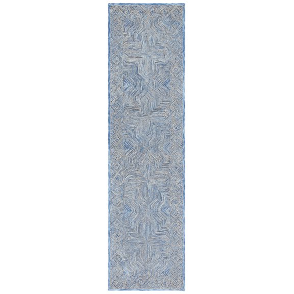 SAFAVIEH Micro-Loop Jacqueline Medallion Runner Rug, Blue, 2'3" x 9'