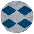 thumbnail image 1 of SAFAVIEH Micro-Loop Jamaar Diamond Area Rug, Navy/Ivory, 5' x 5' Round, 1 of 7