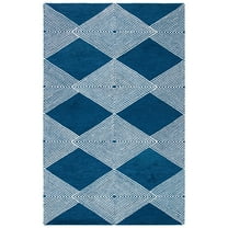 SAFAVIEH Micro-Loop Jamaar Diamond Area Rug, Navy/Ivory, 8' x 10'