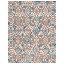 SAFAVIEH Micro-Loop Jasmyn Diamond Area Rug, Grey/Blue, 8' x 10'