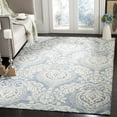 thumbnail image 1 of SAFAVIEH Micro-Loop Jaydon Damask Floral Wool Area Rug, Blue/Ivory, 5' x 8', 1 of 7