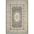 thumbnail image 1 of SAFAVIEH Micro-Loop Jesper Floral Bordered Wool Area Rug, Grey/Ivory, 4' x 6', 1 of 4