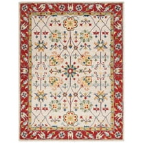 SAFAVIEH Micro-Loop Joey Medallion Area Rug, Beige/Rust, 8' x 10'