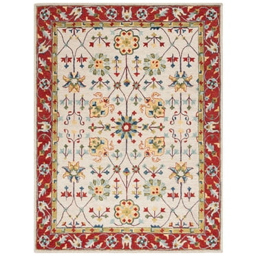 SAFAVIEH Micro-Loop Joey Medallion Area Rug, Beige/Rust, 8' x 10'