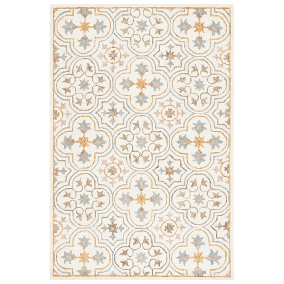 SAFAVIEH Micro-Loop Karenza Medallion Area Rug, Ivory/Grey, 8' x 10'