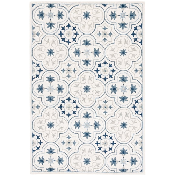 SAFAVIEH Micro-Loop Karenza Medallion Area Rug, Ivory/Sage, 8' x 10'