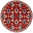 thumbnail image 1 of SAFAVIEH Micro-Loop Kasandra Medallion Area Rug, Rust/Blue, 5' x 5' Round, 1 of 8