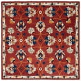 thumbnail image 1 of SAFAVIEH Micro-Loop Kasandra Medallion Area Rug, Rust/Blue, 5' x 5' Square, 1 of 10