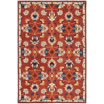 SAFAVIEH Micro-Loop Kasandra Medallion Area Rug, Rust/Blue, 8' x 10'