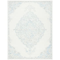 SAFAVIEH Micro-Loop Katina Medallion Area Rug, Ivory/Blue, 8' x 10'