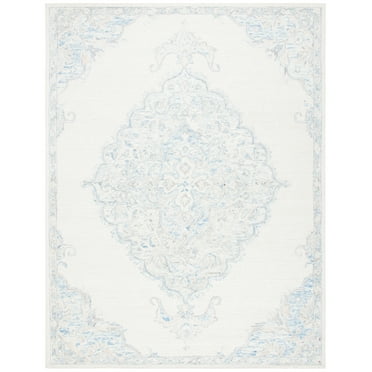 SAFAVIEH Micro-Loop Katina Medallion Area Rug, Ivory/Blue, 8' x 10'