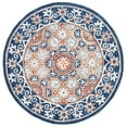 thumbnail image 1 of SAFAVIEH Micro-Loop Kingston Medallion Area Rug, Brown/Blue, 5' x 5' Round, 1 of 7