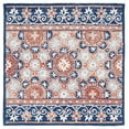 thumbnail image 1 of SAFAVIEH Micro-Loop Kingston Medallion Area Rug, Brown/Blue, 5' x 5' Square, 1 of 7