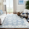 thumbnail image 1 of SAFAVIEH Micro-Loop Larry Floral Bordered Wool Area Rug, Blue/Ivory, 4' x 6', 1 of 10