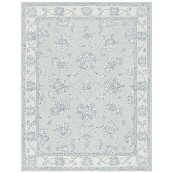 SAFAVIEH Micro-Loop Larry Oriental Area Rug, Light Blue/Ivory, 8' x 10'