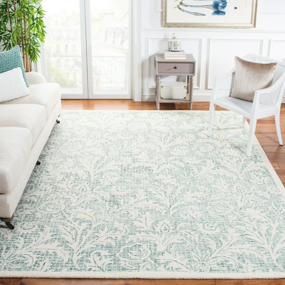 SAFAVIEH Micro-Loop Lasya Leaves Area Rug, Grey/Ivory, 5' x 8'