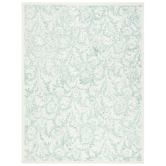 SAFAVIEH Micro-Loop Lasya Leaves Area Rug, Grey/Ivory, 8' x 10'
