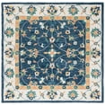 thumbnail image 1 of SAFAVIEH Micro-Loop Lavina Medallion Area Rug, Blue/Ivory, 5' x 5' Square, 1 of 8