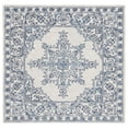 thumbnail image 1 of SAFAVIEH Micro-Loop Leann Medallion Wool Area Rug, Ivory/Blue, 5' x 5' Square, 1 of 7