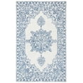 thumbnail image 1 of SAFAVIEH Micro-Loop Leann Medallion Wool Area Rug, Ivory/Blue, 8' x 10', 1 of 7