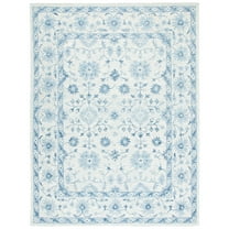 SAFAVIEH Micro-Loop Leon Medallion Area Rug, Blue/Ivory, 8' x 10'