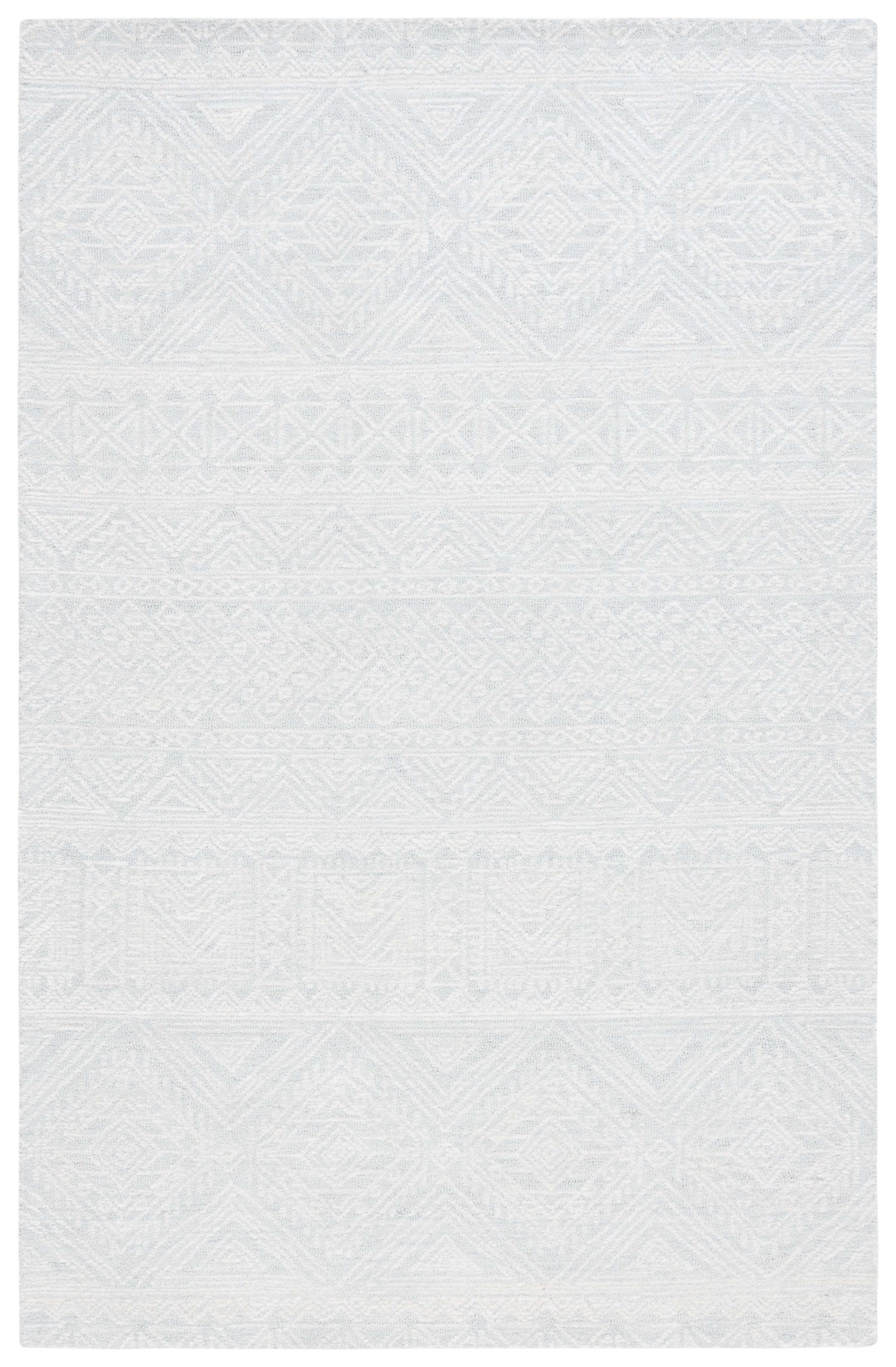 SAFAVIEH Micro-Loop Liana Medallion Area Rug, Light Grey/Ivory, 3' x 5'