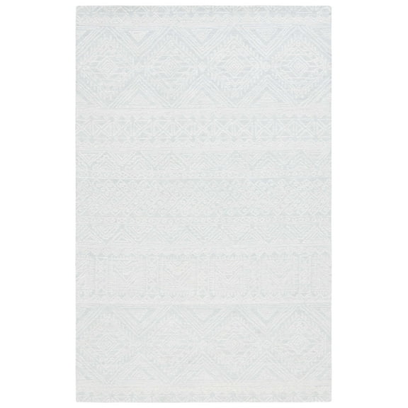 SAFAVIEH Micro-Loop Liana Medallion Area Rug, Light Grey/Ivory, 8' x 10'