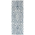 thumbnail image 1 of SAFAVIEH Micro-Loop Lynwood Geometric Aztec Runner Rug, Blue/Ivory, 2'3" x 7', 1 of 10