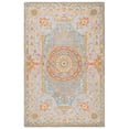 thumbnail image 1 of SAFAVIEH Micro-Loop Lyssa Medallion Area Rug, Green/Grey, 4' x 6', 1 of 9