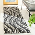 thumbnail image 1 of Safavieh Micro-Loop Daffodil Leaves Runner Rug, Charcoal/Ivory, 2'3" x 7', 1 of 9