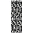 thumbnail image 1 of SAFAVIEH Micro-Loop Daffodil Leaves Runner Rug, Charcoal/Ivory, 2'3" x 7', 1 of 10