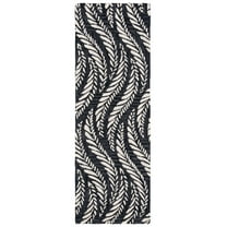 SAFAVIEH Micro-Loop Daffodil Leaves Runner Rug, Charcoal/Ivory, 2'3" x 7'