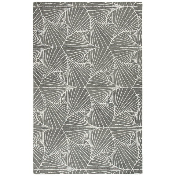 SAFAVIEH Micro-Loop Carver Geometric Area Rug, Grey/Ivory, 5' x 8'
