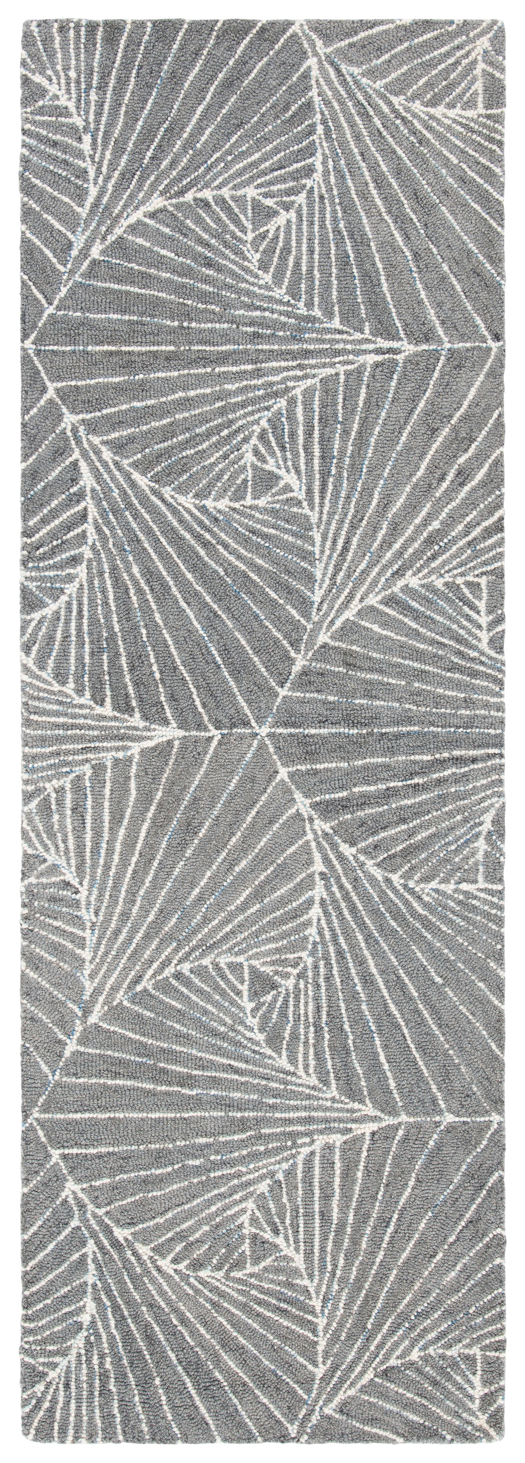 Elegant Gray Wool Handmade Tufted Runner Rug - 27" x 6"